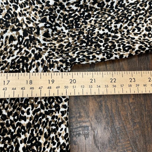 Old Navy Top Medium Leopard Brown Black Long Sleeve Popover Blouse Women's - Picture 8 of 12